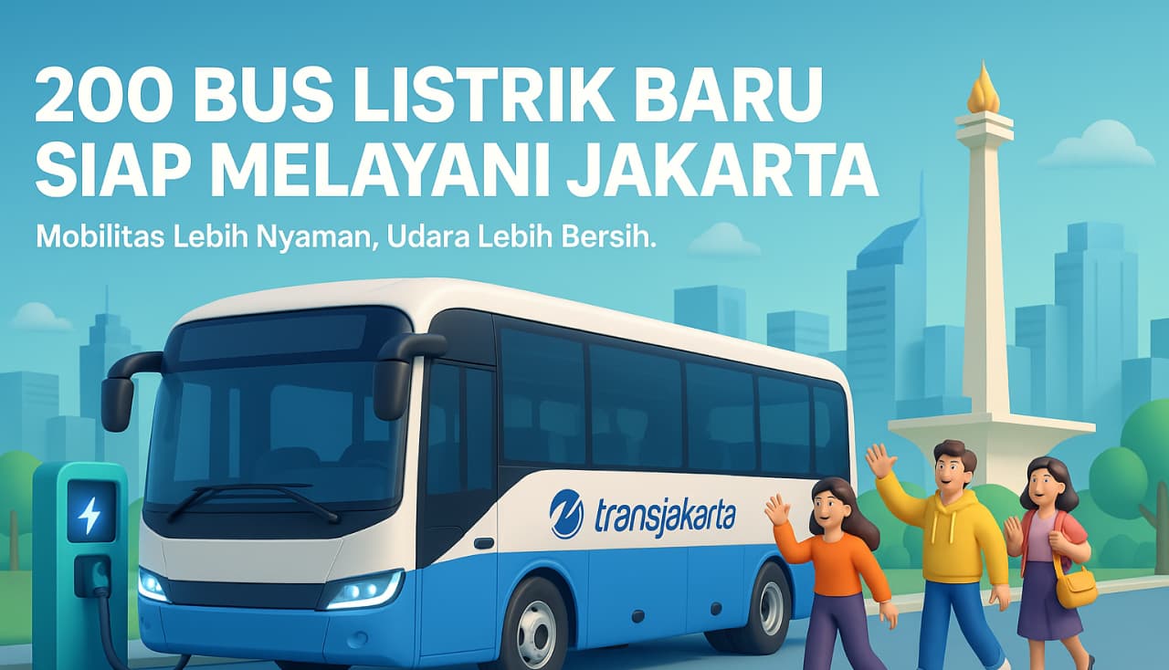 DKI Jakarta Tambah 200 Bus Listrik Baru Demi Kurangi Emisi