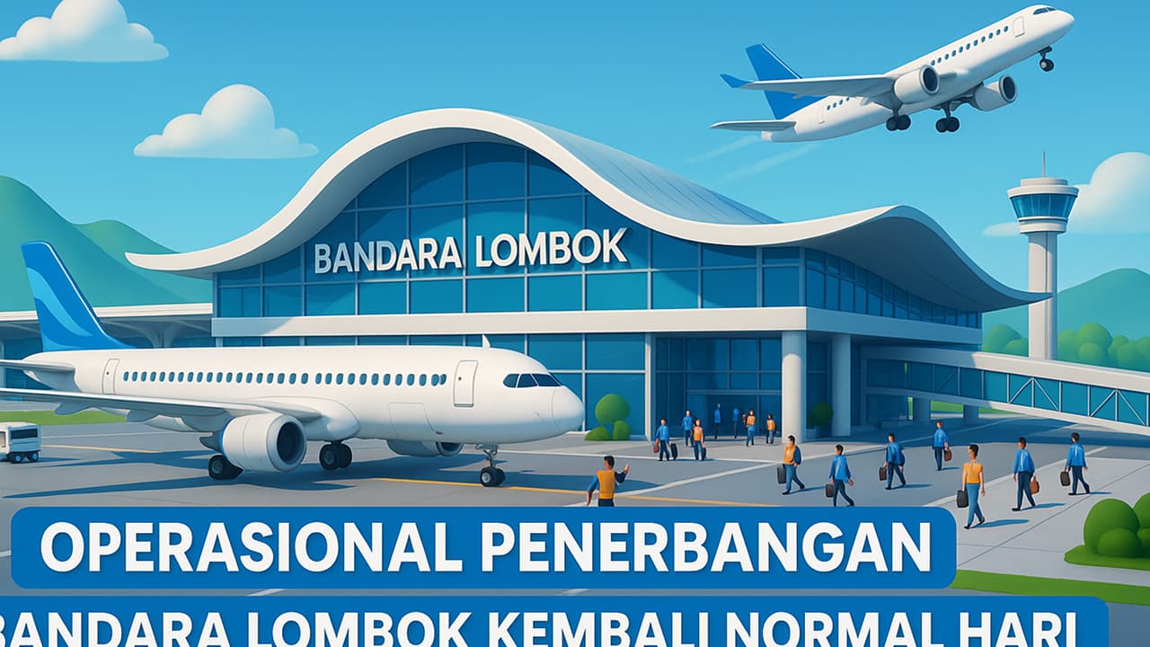 Operasional Penerbangan Bandara Lombok Kembali Normal Hari Ini