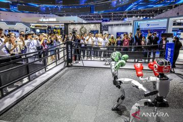 Kompetisi Tinju Robot Humanoid Seru di Pameran Digital Hangzhou